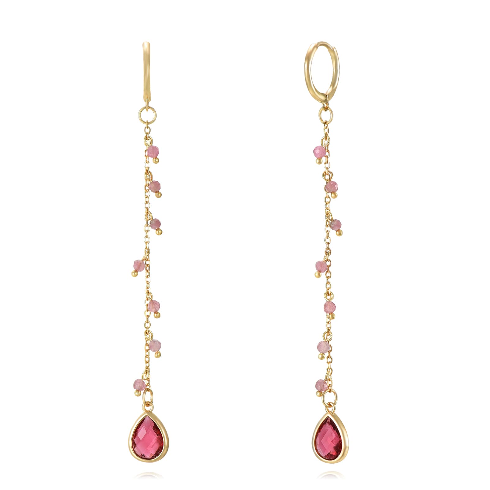 Pendientes Turmalina Rosa 75 mm