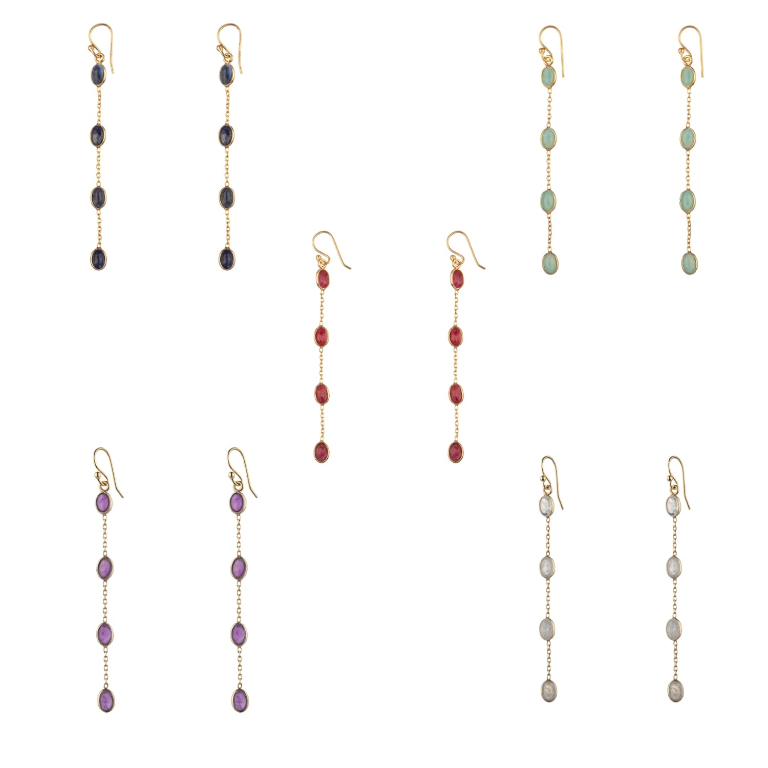 Pendientes Mineral Largos 70 mm