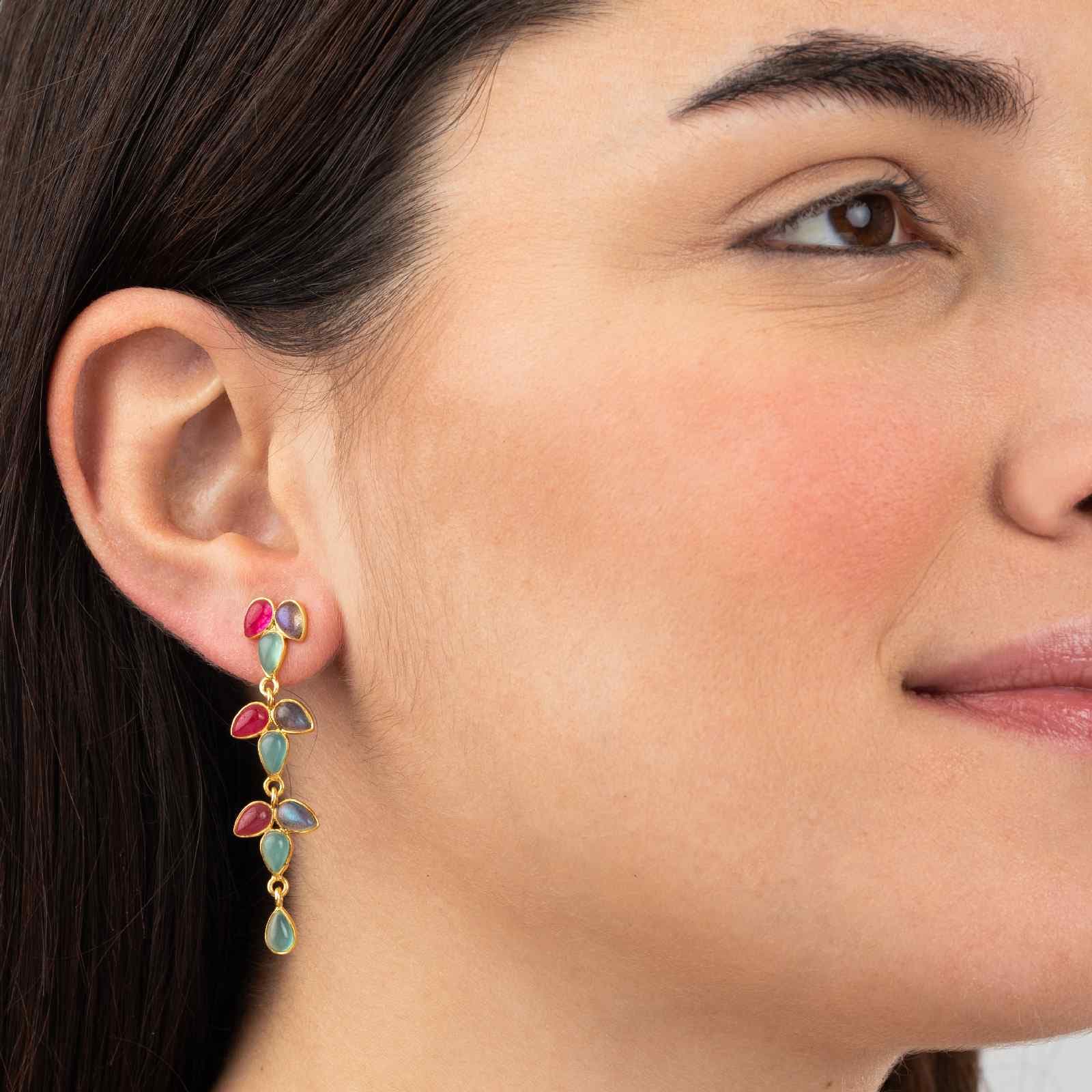 Pendientes Hojas Calcedonia